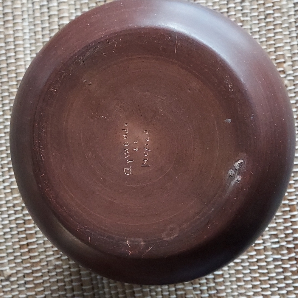 VINTAGE POTTERY Armando de Mexico Hand Crafted Folk Art Signed Vase - Picture 4 of 7